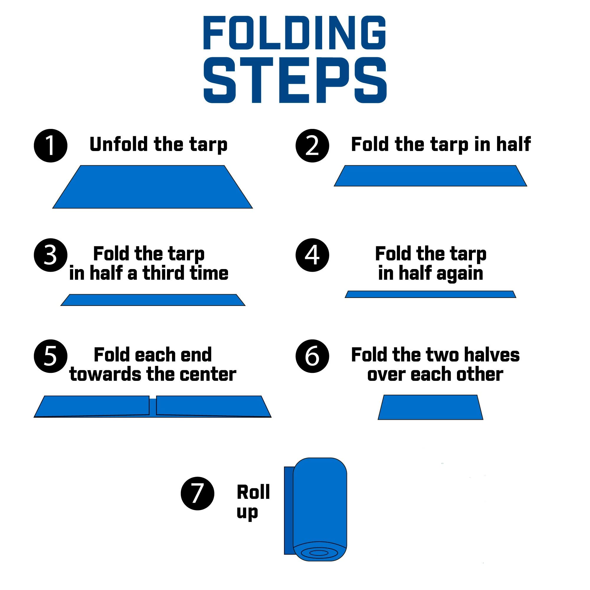 9' x 12' Large Multi-Purpose Waterproof Heavy Duty Poly Tarp with Grommets