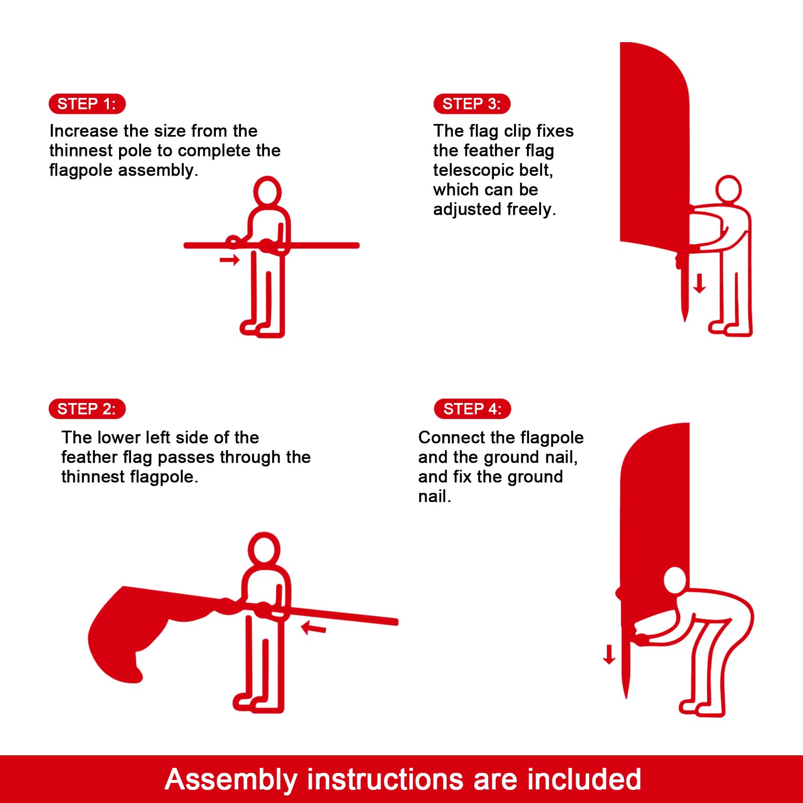 8-foot Yard Sale Flag Banner with Ground Spike