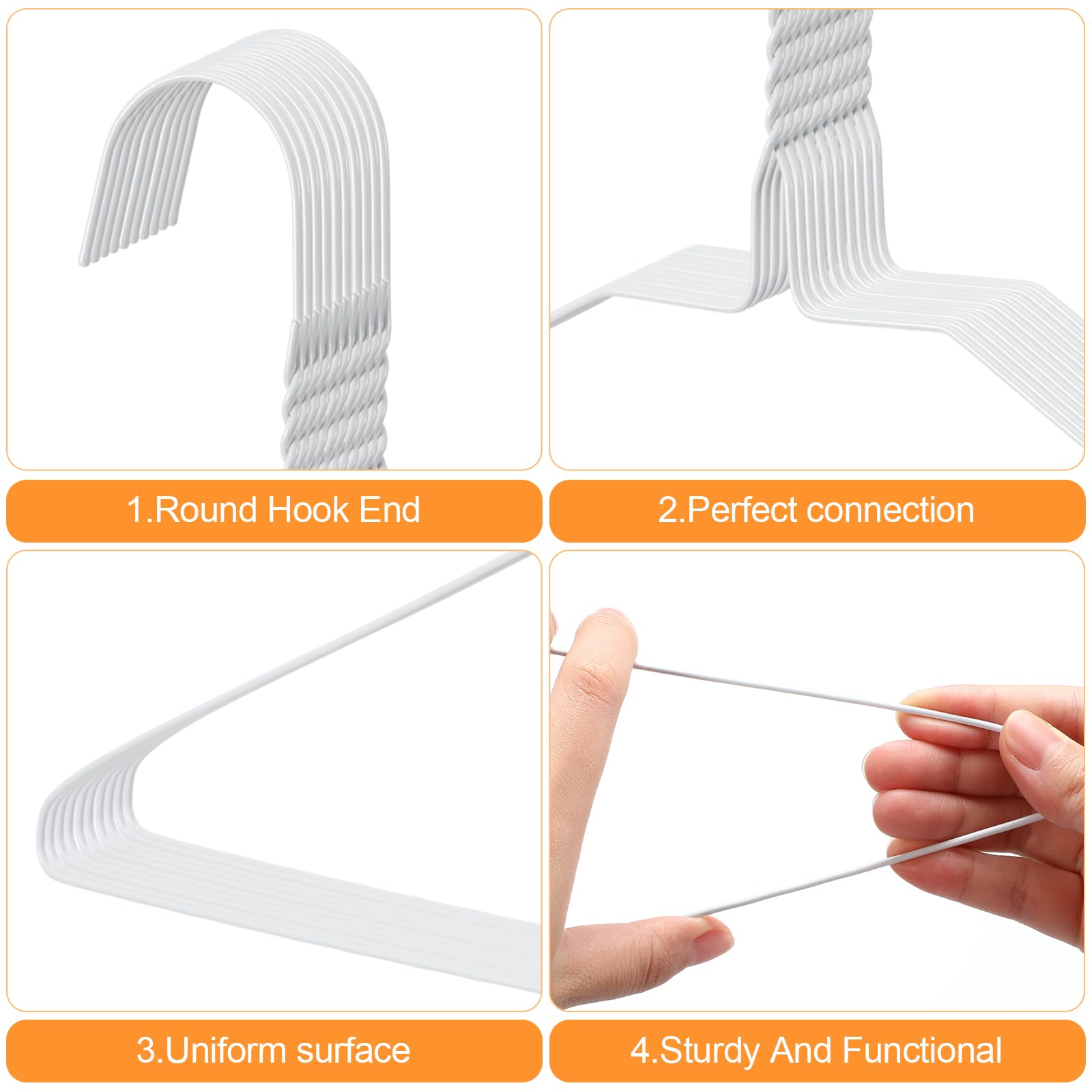 120 Pcs Wire Hangers Bulk 17.7"