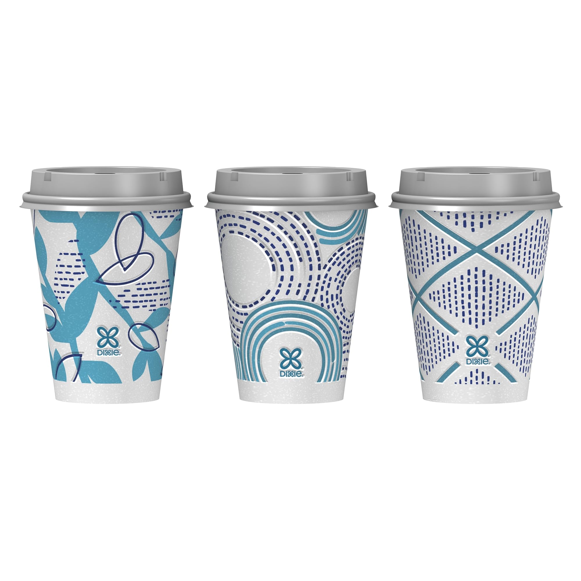Disposable Insulated Paper Cups With Lids, 12 oz, 156 ct