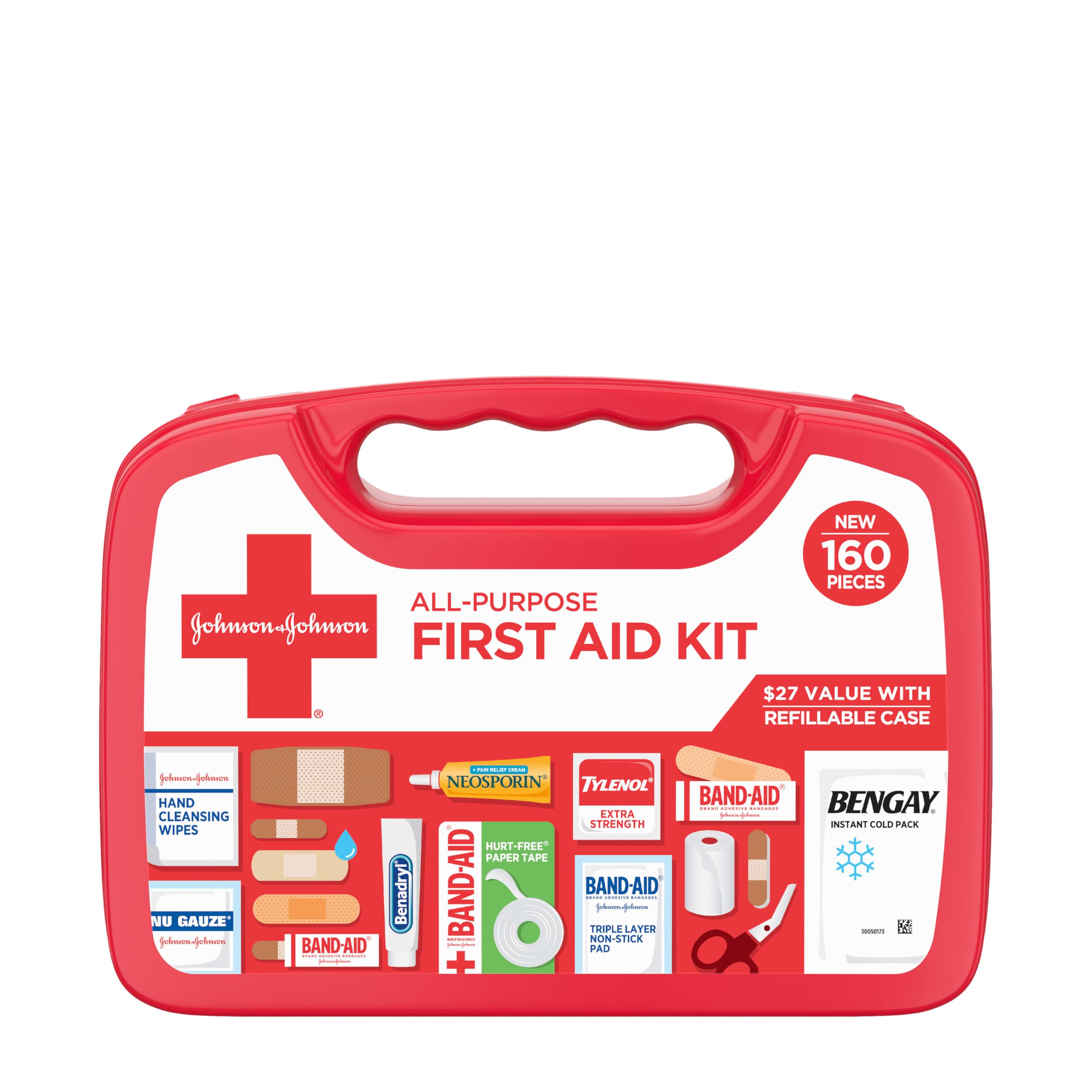 All-Purpose Portable Compact First Aid Kit, 160 Pieces