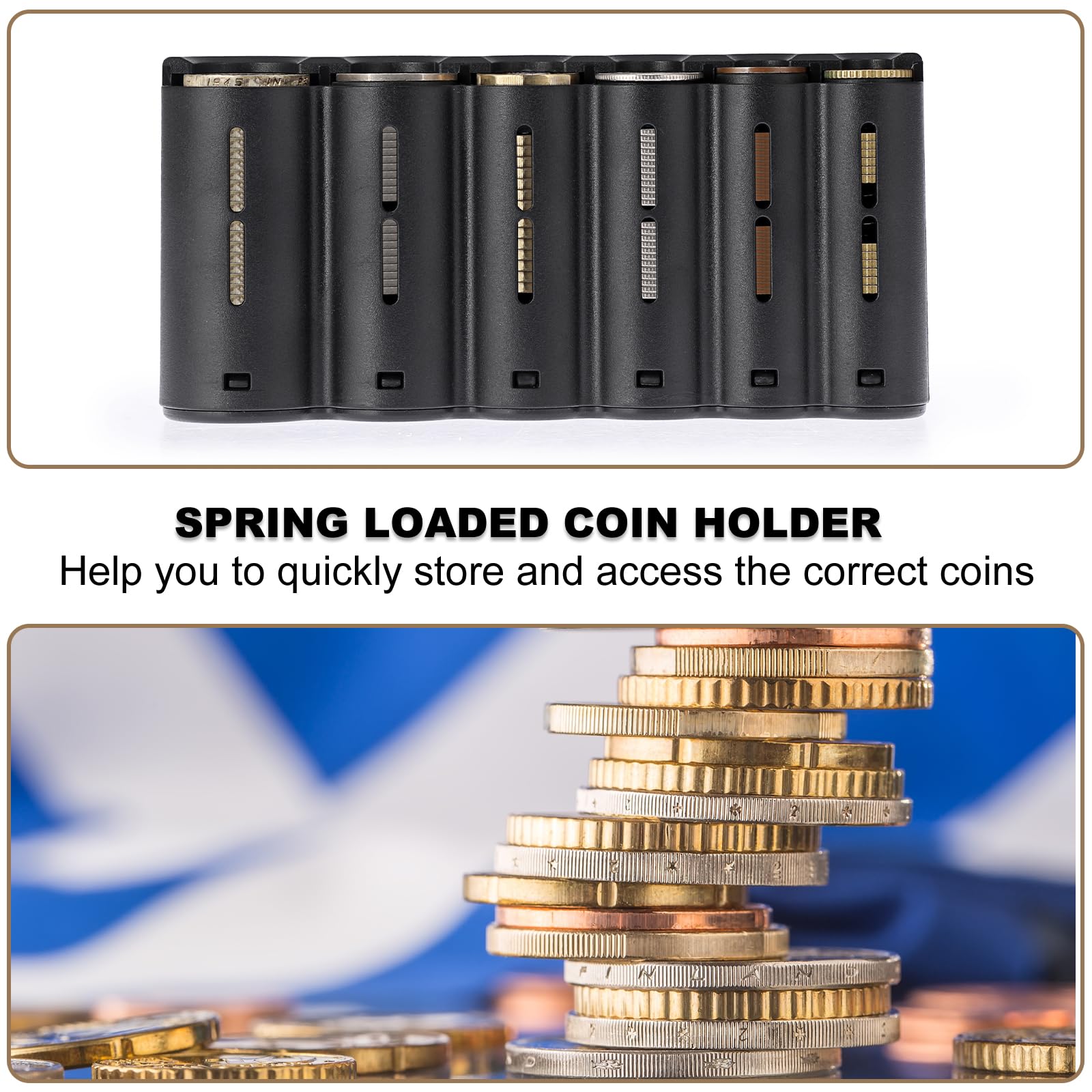 US Coin Holder and Dispenser, Fanny Pack with Banknote Organizer