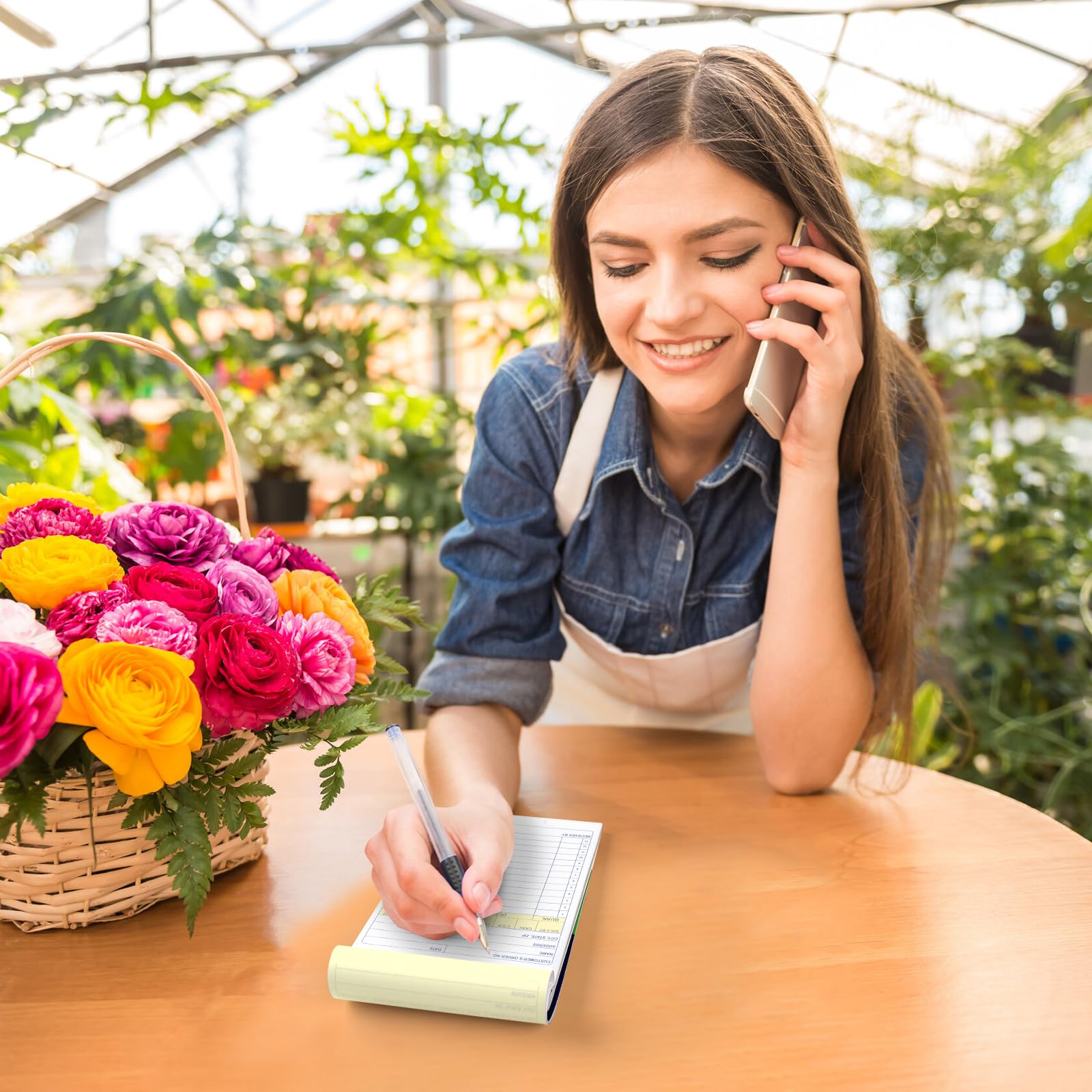 4-Pack Receipt Book, 4.17in x 7.2in Receipt Book with Carbon Copies