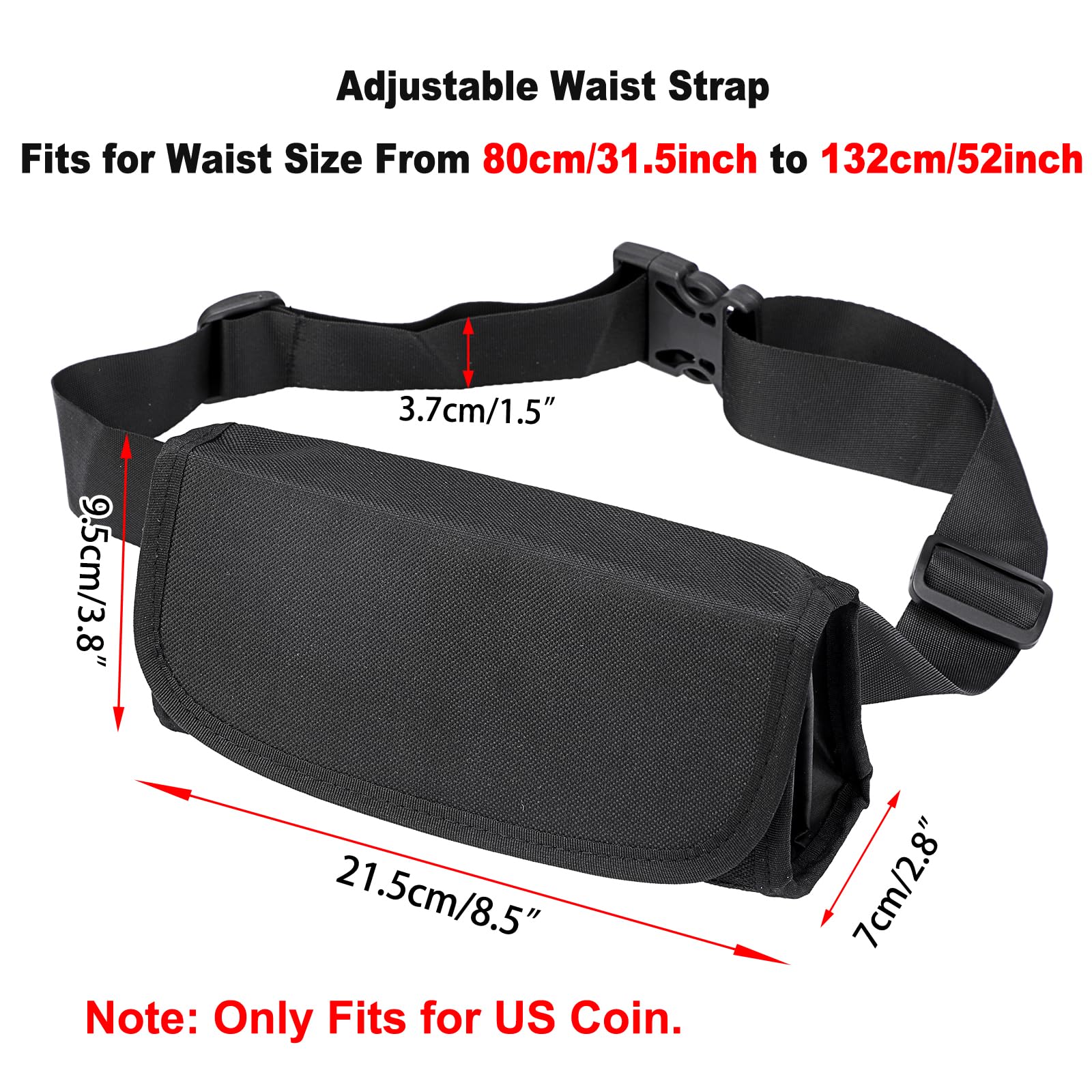 US Coin Holder and Dispenser, Fanny Pack with Banknote Organizer