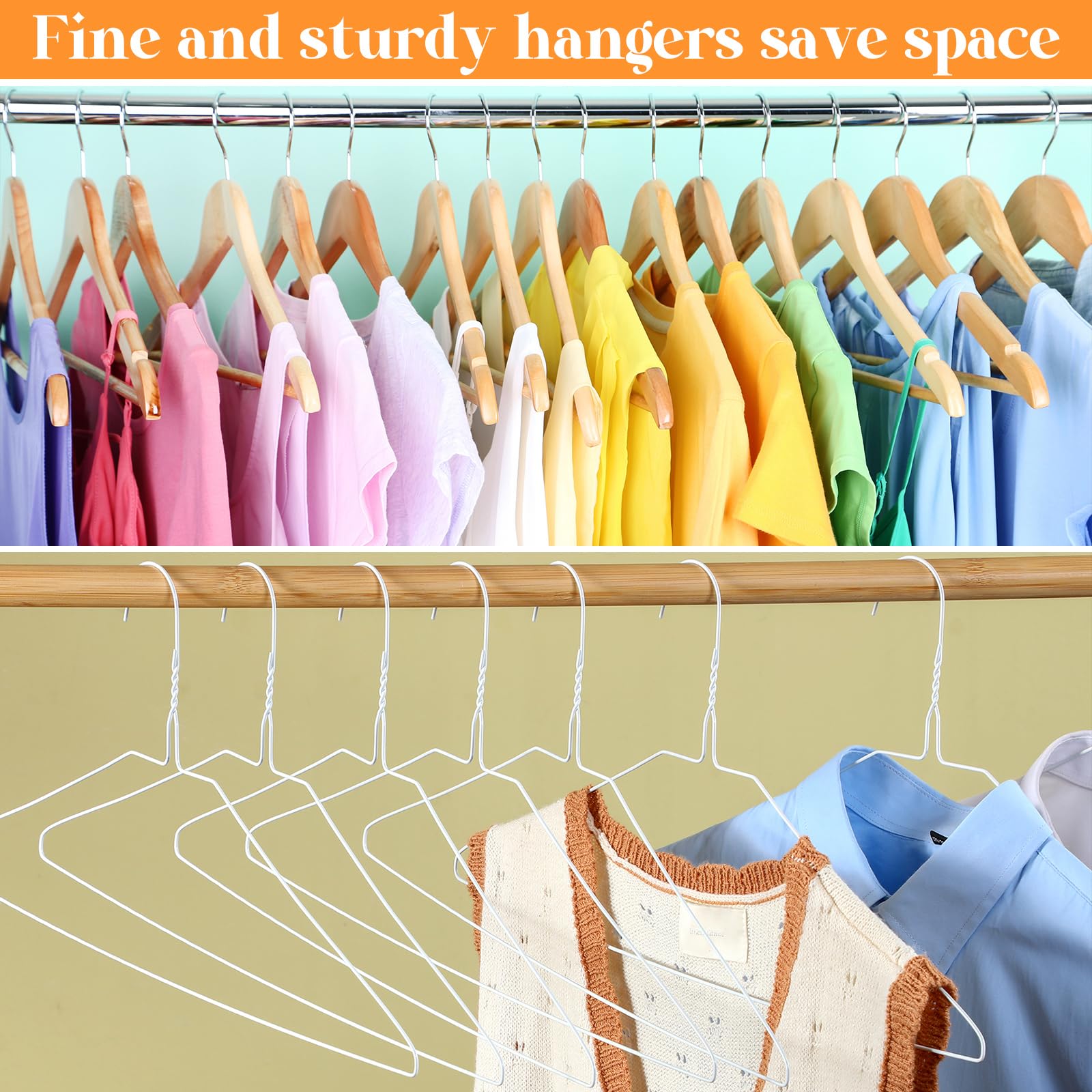 120 Pcs Wire Hangers Bulk 17.7"