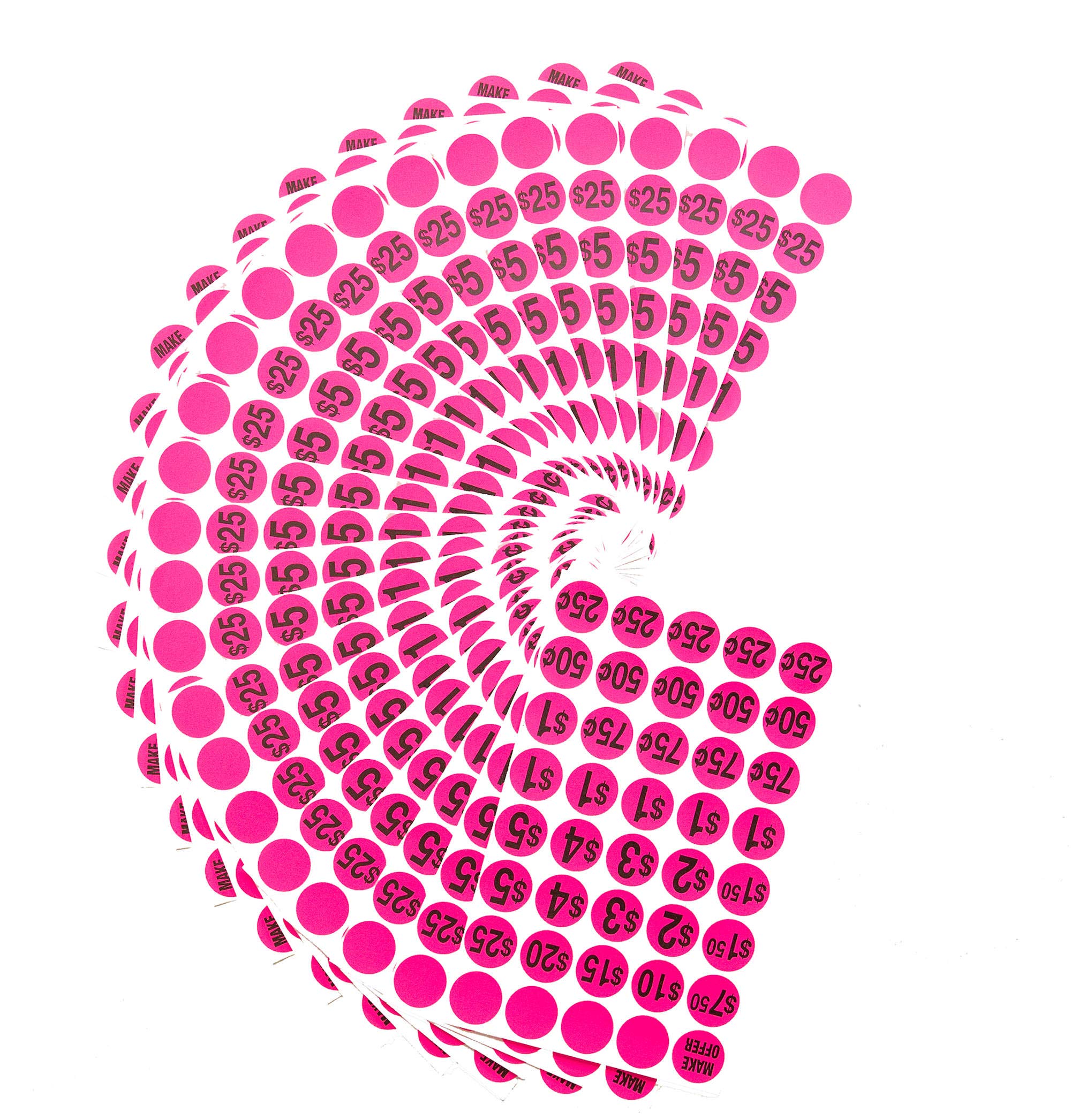 Priced Garage Sale Stickers, 1,000 Count Pre-Printed Labels