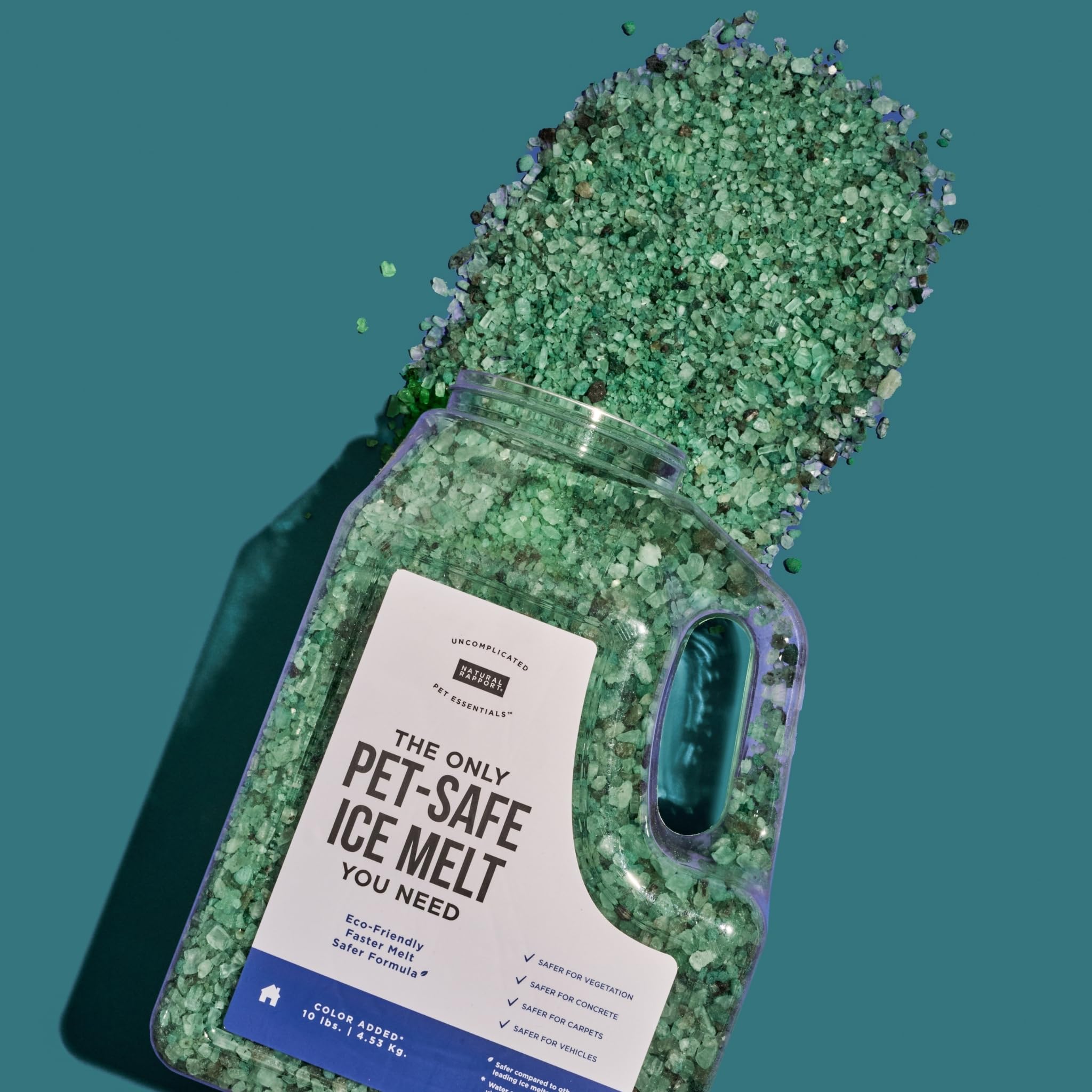 Natural Rapport Pet Friendly Ice Melt - Calcium Chloride Free, Pet Safe Ice Melter, Rock Salt Alternative