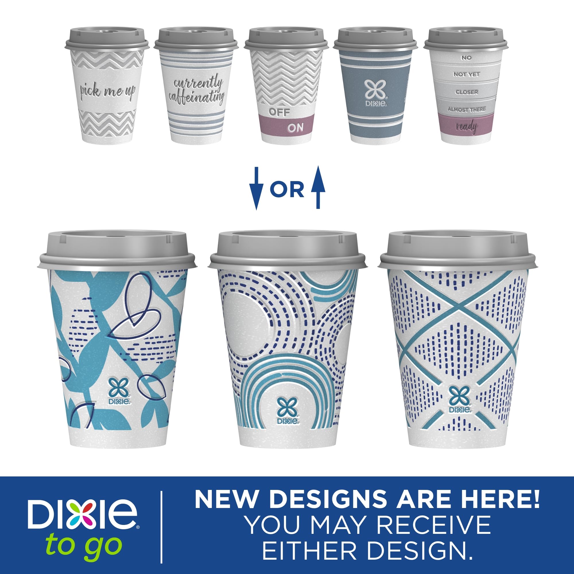 Disposable Insulated Paper Cups With Lids, 12 oz, 156 ct