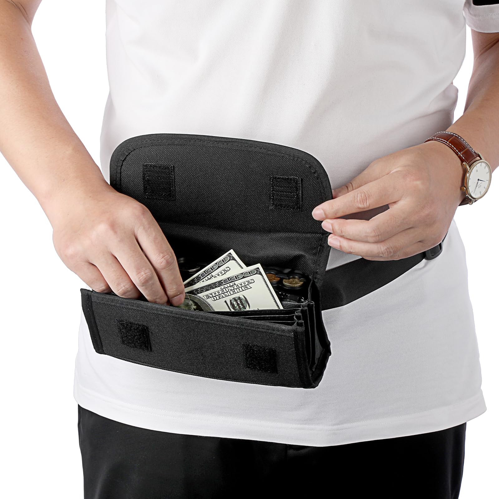 US Coin Holder and Dispenser, Fanny Pack with Banknote Organizer