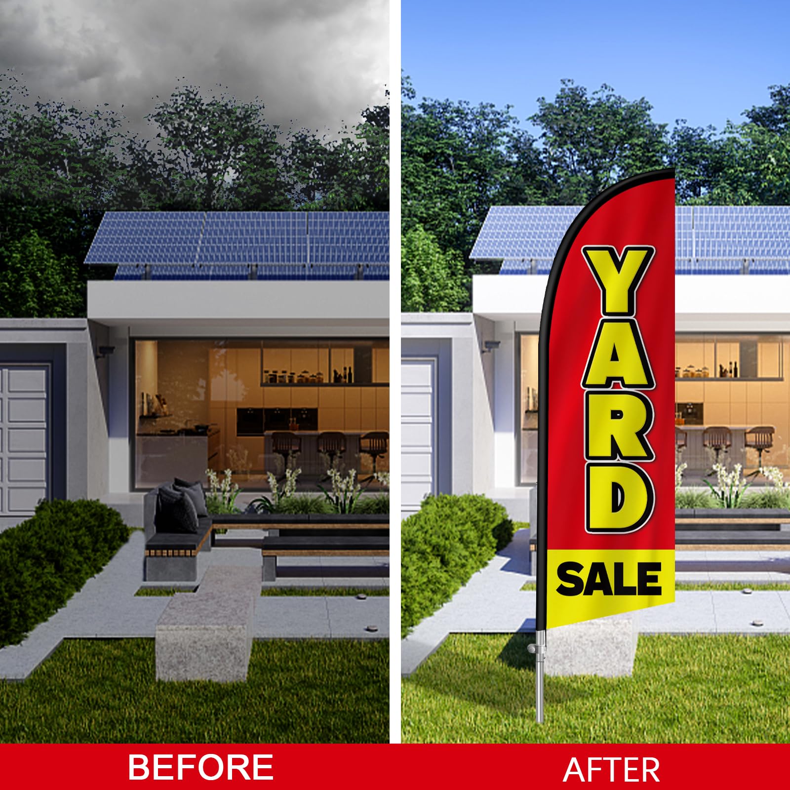 8-foot Yard Sale Flag Banner with Ground Spike