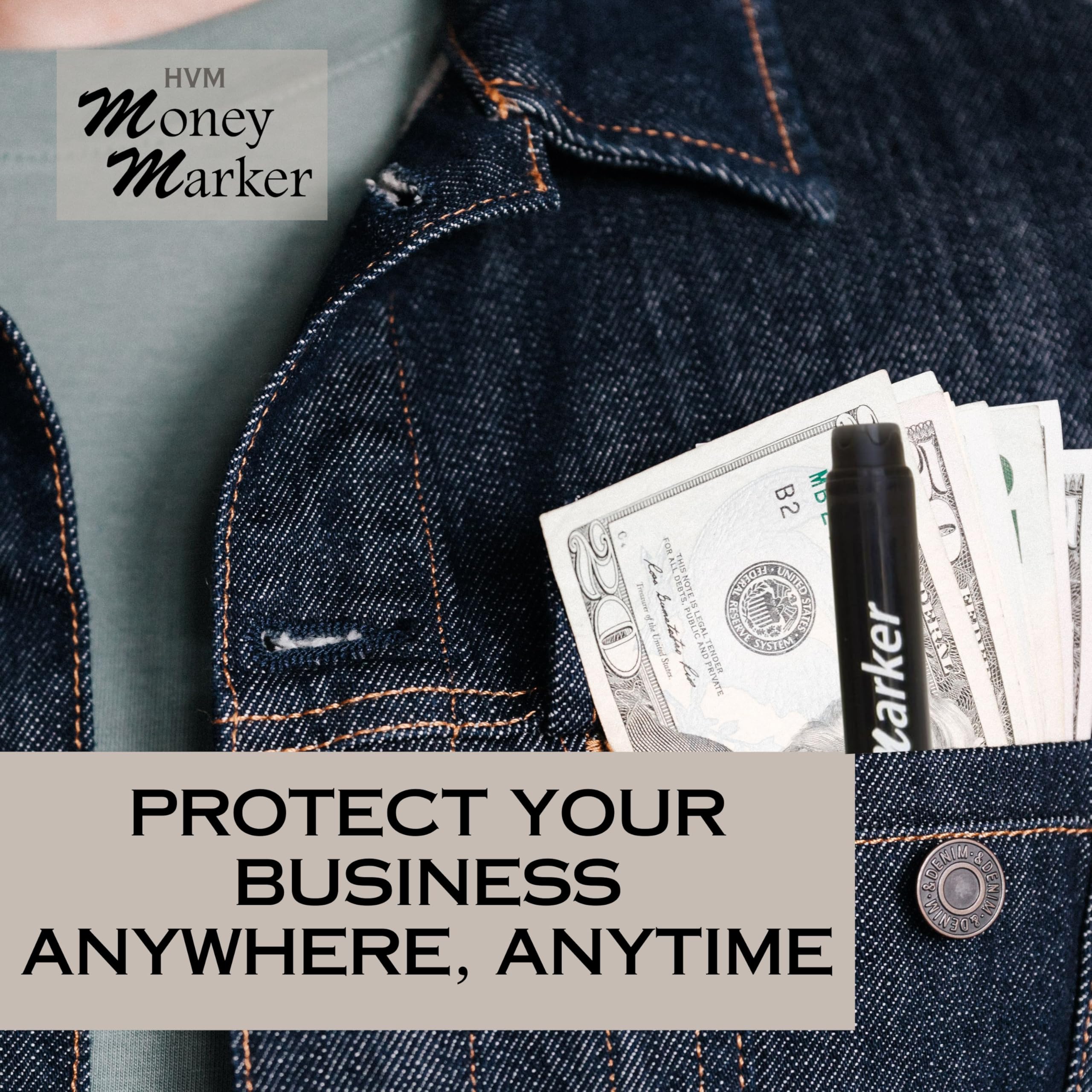 Detect Fake Bills, Universal False Currency Checker - HVM Counterfeit Money Detector Pen (2 Counterfeit Pens)