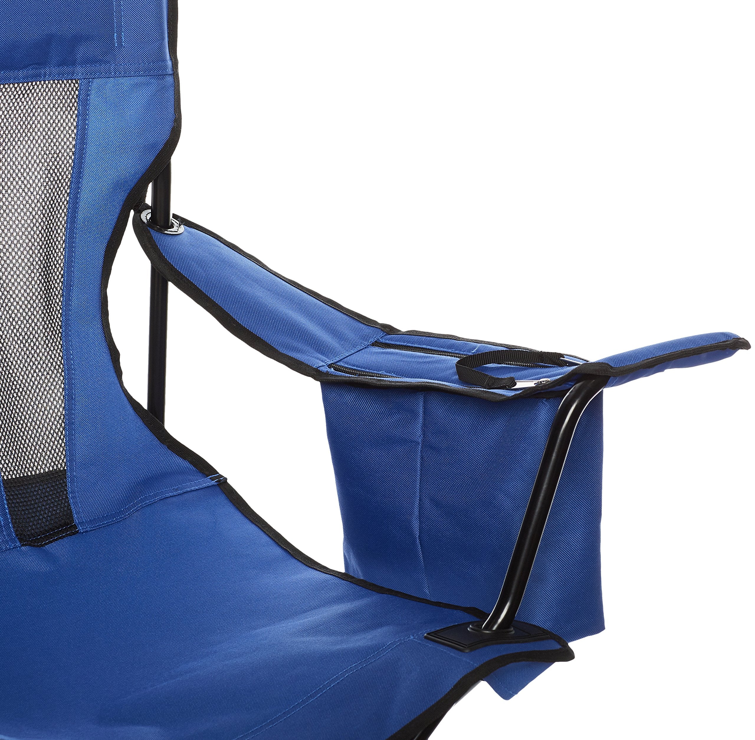 Portable Camping Chair with 4-Can Cooler, Side Pocket, Cup Holder, and Carry Bag