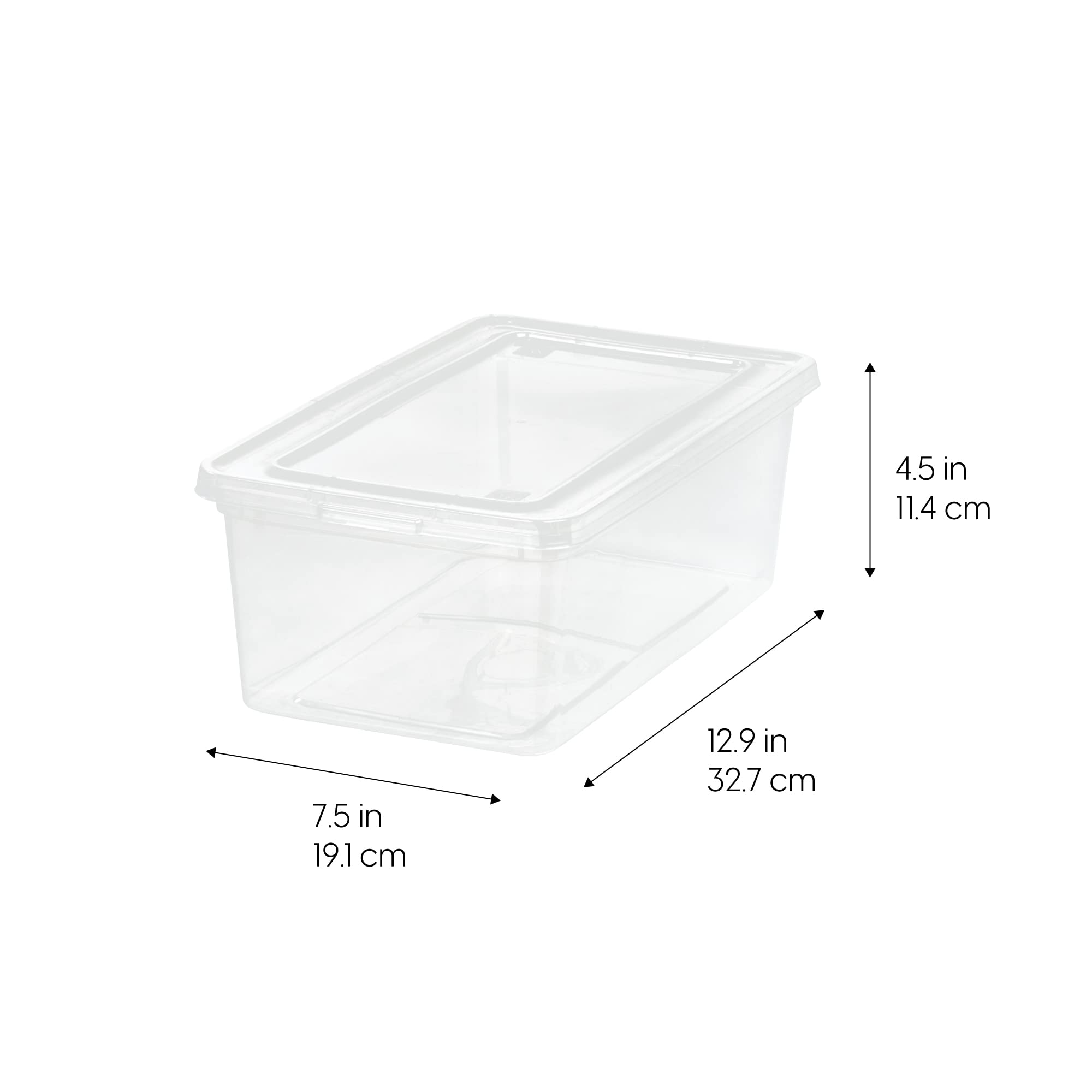 IRIS USA 20-Pack Storage Bins with Lids, 6 Quart, Shoe Boxes Clear Stackable Containers Organize Shoes Closet Shelves, Classroom Organization Teacher Tools, Game Storage - BPA-Free Plastic