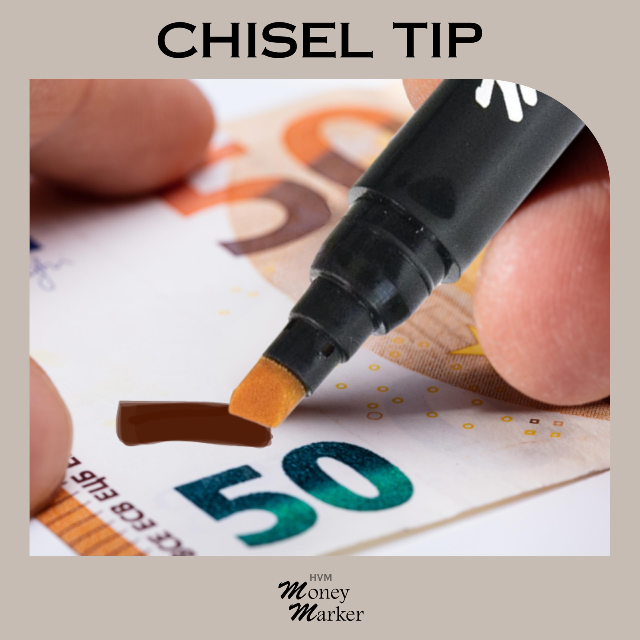 HVM Counterfeit Money Detector Pen (2 Counterfeit Pens) - Money Marker Bill Detector Pen with Upgraded Chisel Tip - Detect Fake Bills, Universal False Currency Checker Pack