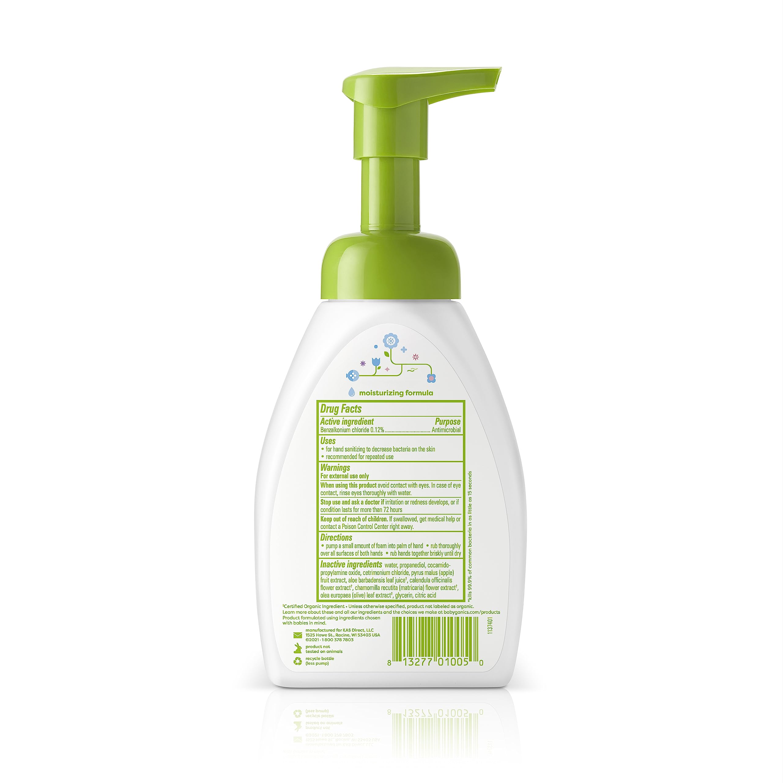 Alcohol-Free Foaming Hand Sanitizer, Pump Bottle, Fragrance Free, 8.45 oz, 3 Pack