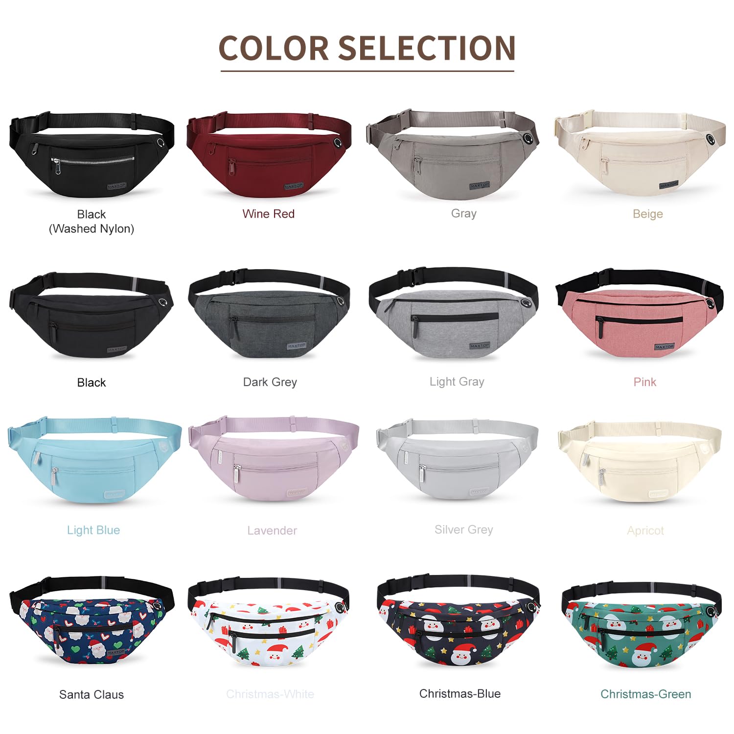 Large Crossbody Fanny Pack with 4-Zipper Pockets, Ideal for Carrying Cash at Garage Sale
