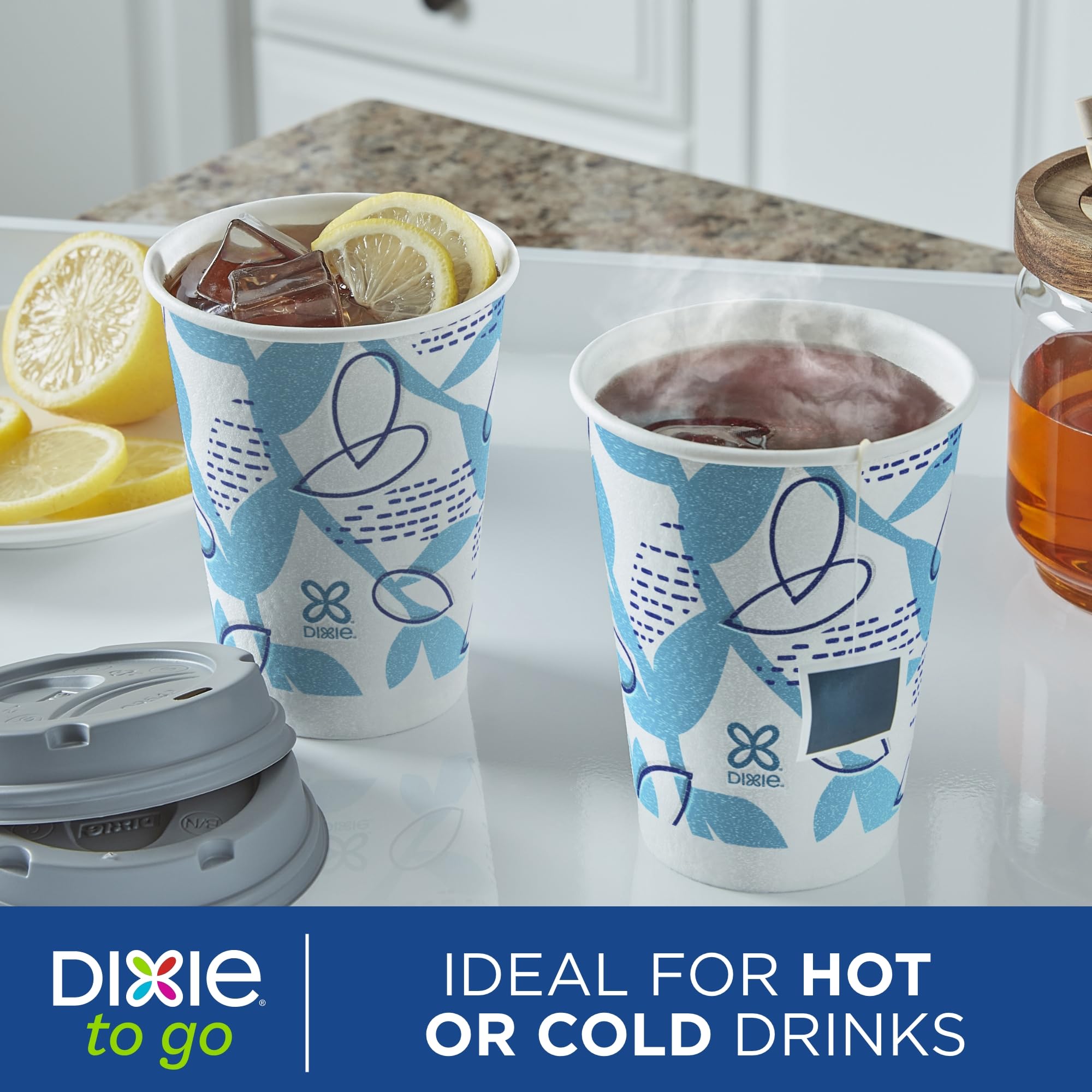 Dixie To Go Paper Coffee Cups With Lids, 12 oz, 156 ct, Disposable Insulated Paper Cups for On-The-Go Hot or Cold Beverages