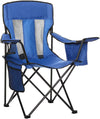 Portable Camping Chair with 4-Can Cooler, Side Pocket, Cup Holder, and Carry Bag
